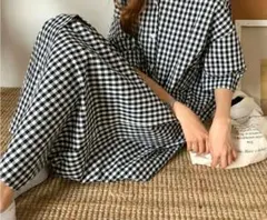 新品　earthmusic & ecologyギンガムチェックシャツワンピ羽織
