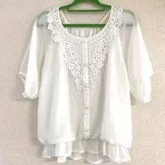 ローリーズファーム  ブラウス　レース　プルオーバー ブラウス　シアーレース