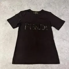 FENDI ズッカ柄 パイル ポロシャツ 40 ブラック フェンディ イタリア製