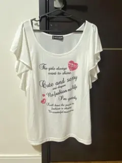 CECIL McBEE 半袖Tシャツ ホワイト ロゴプリントのサムネイル