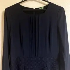 Paul Stuart ネイビー ワンピース 長袖・七部袖