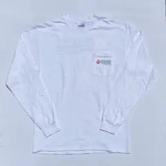 00's Hanes 企業t 長袖ポケットTシャツ ホワイト Mのサムネイル