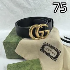 GUCCI ダブルG バックル レザーベルト 80 - メルカリ