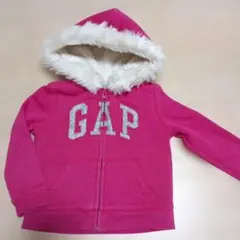 baby GAP ロゴ入り　ファー付きボアパーカー　ピンク　95㎝