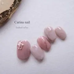 5689 ジェルネイルチップ 天然石風 ちぐはぐ ニュアンスミラー もやもや