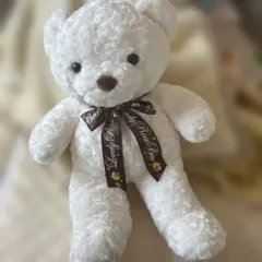 ホワイトクマのぬいぐるみ　ラブリーローズベア　はちみつ　ハニー
