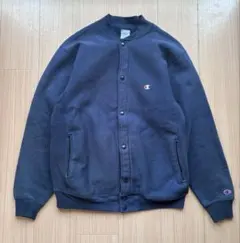 Champion 90s USA製 リバースウィーブ スナップカーディガン 紺