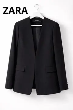 ZARA BASIC ザラ ノーカラージャケット ブラック