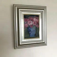 バラの油彩画 金色フレーム付きyoko 作　肉筆サインあり バラの油彩画 金色フレーム付きyoko 作 肉筆サインあり - メルカリ