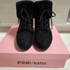 ピンクラテ PINK-latte ファー付きスエードブーツ Sのサムネイル
