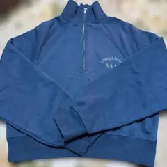 CPCM ネイビー ハーフジップ トレーナー U.S.A.