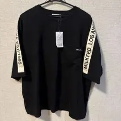 MILKFED. ブラック Tシャツ黒半袖ファッション黒ビッグシルエットゆったり