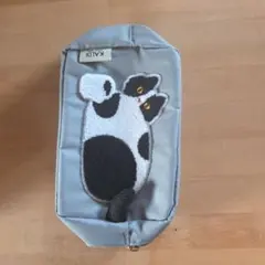 KALDI 猫デザイン ポーチ グレー