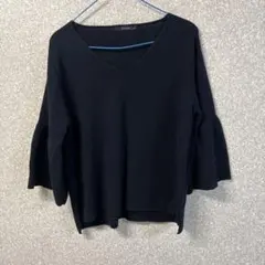 GIVORS セーター　ネイビー　7分袖