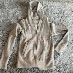 使用感有【Philo】裏起毛 ライト ベージュ フード付 ジップアップパーカー