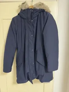 美品　UNIQLO ユニクロ　ネイビー フード付き ダウンジャケット XL