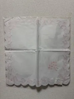 刺繍ハンカチ ホワイト2枚