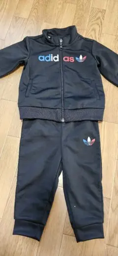 adidas トラックスーツ セットアップ ブラック 80cm