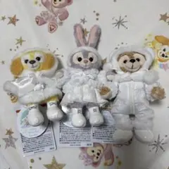 ダッフィー&フレンズのホワイト・ウィンター　ぬいぐるみバッジ3点セット