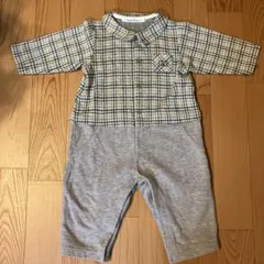 familiar チェック柄ロンパース 70