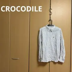 クロコダイルCROCODILE ストライプ柄 長袖シャツXLのサムネイル