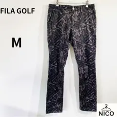 FILA GOLF フィラゴルフ 裏フリース 防寒パンツ 総柄 幾何学模様 M