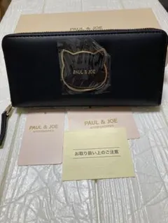 新品PAUL & JOE ACCESSOIRES 長財布 ブラック　ネコのサムネイル