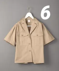 【美品】6(ROKU) PATCH POCKET SHIRT ブラウン 38