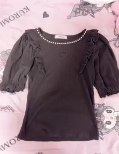 Ank Rouge ハートくり抜きパールトップス
