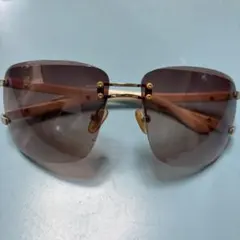 ブラウン ラウンド型 サングラス