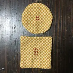 辛子系和柄♢ハンドメイドコースター