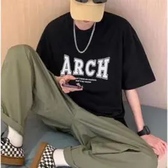 プリント 半袖 Tシャツ カットソー 男女兼用 ブラック XL 新品