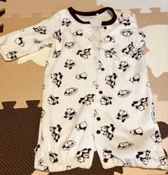 パンダ柄コットンロンパース（長袖）