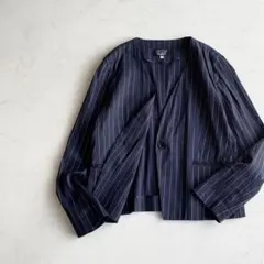 UNTITLIED FAbRICA TESSUTI リネン混カラーレスジャケットのサムネイル
