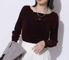 ハート刺繍ベロアロンＴ