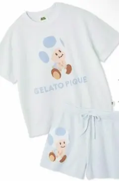 新品 キノピオ ジェラートピケ ジャガードプルオーバーショートパンツセット