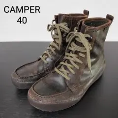CAMPER カンペール 保温 モカシン レザーブーツ 濃茶 40