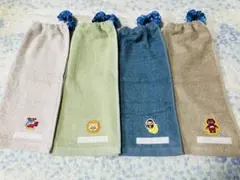 おりこうエプロン☆ワッペン☆タオルエプロン4枚セット☆ヘリコプターライオンさる