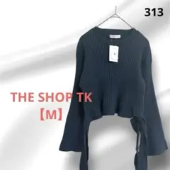 【THE SHOP TK】前後2WAY リボンデザイン・リブショートニット　Mのサムネイル
