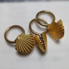 カーテンリング クリップ 貝殻モチーフ ゴールド 3個セット