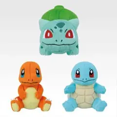ち*ん様 一番くじポケモン30周年 ぬいぐるみ フシギダネ ヒトカゲ ゼニガメ
