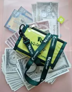 キッザニアオリジナル財布 トラベラーズチェック100ドル&お金113キッゾ他