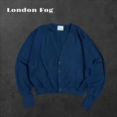 London fogロンドンフォグ70'sアクリルニットカーディガンネイビー古着のサムネイル