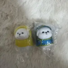 レインコート犬　マスコットフィギュア　ガチャガチャ　カプセルトイ