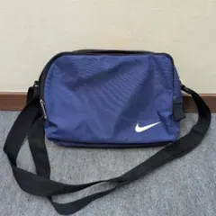90s OLD NIKE ショルダーバッグ 2層 紺 メタルジップ Y2K