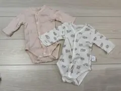 ベビー肌着 2枚セット ピンク 우사기 柄