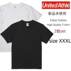【ユナイテッドアスレ】新品 5.6oz 無地 半袖Tシャツ 白黒 2枚 XXXL
