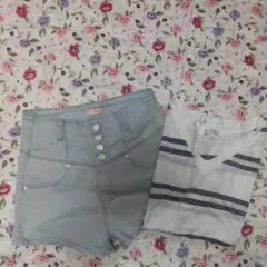 BlueRay ハイウエストショートパンツ ライトブルーGAPTシャツまとめ売り