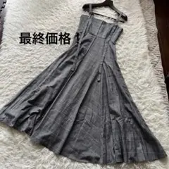 極美品 セルフォード ボウタイタイトワンピース 千鳥柄 洗える 