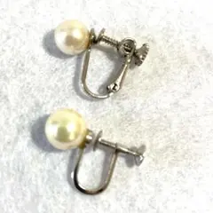 美品【 vintage 】 レトロ　パールイヤリング　あこや真珠　希少　一点物